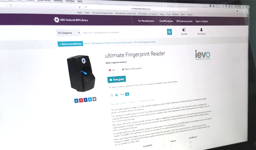 ievo Release Biometric Fingerprint Readers as BIM Objects